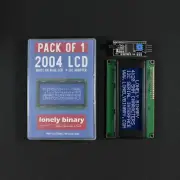 20X4 2004 LCD White on Blue Display HD44780 Module with I2C Backpack for Arduino