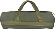 xinyee Multifunction Canvas Tool Bag with Zipper Wide Mouth Multi-purpose Utility Bag Cylindrical Bag with Carrying Handle Canvas Zipper Bag Tool Pouch Tote