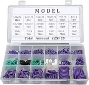 Zohisin 225Pcs Car Air Conditioner O Ring Seal Set Rubber O Ring Gasket Kit 14 Sizes Assortment with Washer Spacer