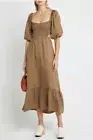 O.p.t NWT opt one pretty time Leighton Midi Dress Women’s Size S in Mocha
