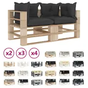 Wood Garden Pallet Sofa Wooden Seat Seating Furniture 2/3/4-Seater vidaXL