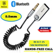Wireless Baseus Bluetooth 5.0 Receiver Dongle Car AUX 3.5mm Adapter Cable Home