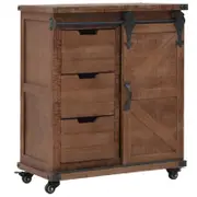 vidaXL Solid Fir Wood Storage Cabinet Brown Sideboard Home Chest Organiser