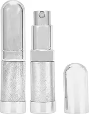 CAPASTEC Perfume Atomiser, Refillable, Pack of 2, 6 ml, Mini Perfume Atomiser, Pocket Atomiser, Mini Portable Spray Bottle for Handbag, Travel, Holidays, Air Travel, Silver