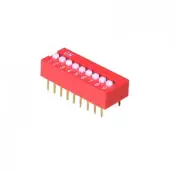 50PCS Red 2.54mm Pitch 9-Bit 9 Positions Ways Slide Type DIP Switch