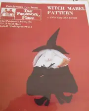 Vtg 70s Halloween Craft Pattern Witch Mabel 15" stuffed doll