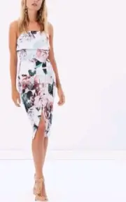 BNWT Cooper St white floral satin midi dress 8