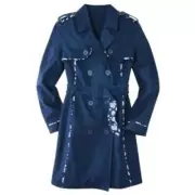 NWT JASON WU for Target Trench Coat Size Small Navy Blue