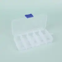 在飛比找蝦皮購物優惠-固定小10格連身帶蓋透明塑膠收納盒首飾化妝品整理盒塑膠盒