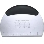 Stainless Steel Dough Pastry Bread Pizza Scraper Cutter Chopper with Rubber Non-Slip Grip Black
