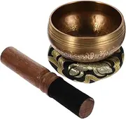 Kisangel 1Set Exquisite Buddhist Singing Bowl Includes Percussion Stick Mat for Meditation and Relaxation Mindfulness Practice