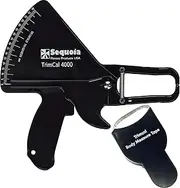 Sequoia Fitness 4000 Body Fat Caliper with Body Measure Tape & Fat% Chart (Black & Black)