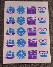 We Made It by Jennifer Garner Scratch Sniff stickers sheet ship anchor moustache