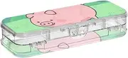 You Are A Pig Plastic Pencils Box Clear Double Deck Pens Marker Case For Kids With Snap Lid