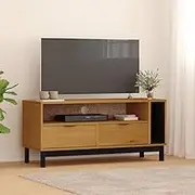 TV Cabinet FLAM 110x40x50 cm Solid Wood Pine, TV Furniture, Entertainment Furniture