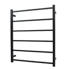 RADIANT NON-Heated Towel Rail/Rack SQUARE Bar Matt BLACK 700 x 830mm