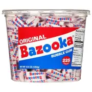 Bazooka Bubble Gum Holiday 225 Count Individually Wrapped Pink Chewing Gum