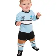 Cronulla Sharks NRL Infant Footysuit Sizes 000-3 BNWT Baby