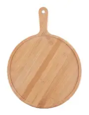[SOGA] Blonde Round Premium Wooden Serving Tray Board Paddle with Handle 9inch in Brown
