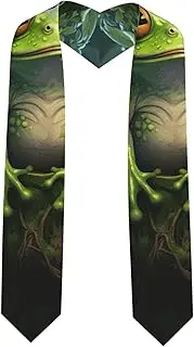 [SKKNT] Peace Frog Tree Print Graduation Shawl Stole For Academic Commencements Honor Sash Congratulations Gift, Sharp Corner, One Size