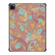 iPad Pro 12.9-inch (5th/6th gen) iPad Impact Case Abstract mauve pink ivory aqua blue yellow floral pattern