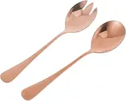 [TEMPNAP] Elegant Salad Servers Set 2pc Stainless Steel Fork Spoon Salad Utensil for Family Restaurant