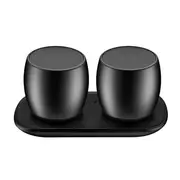 F1 Aluminium Alloy Stereo Wireless Bluetooth Speaker With Charging Dock Support Hands-Free(Black)