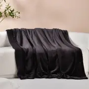 Serene Hudson Fleece and Sherpa Reverse Throw Blanket Charcoal 180x200cm
