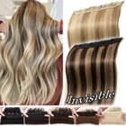 One Piece Clip in Remy Human Hair Extensions THICK Brown Blonde 3/4 Full Head AU