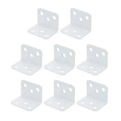 Metal Shelf Support Corner Brace for Wood Mounting 6 HOLE (28x28mm) White