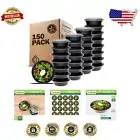 Meal Prep Bento Box Set (150 Pack) - Reusable Plastic Containers, 28 oz