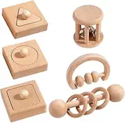 LALADEFIEE 1Set Montessori Shape Sorting Grasping Safe Geometric Design for Sensory Development Early Education Engaging Playtime for Boy Girl