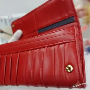 美麗堡Outlet精品 Prada 1M1132 NAPPA皮革 皺折高菲 扣式長夾 紅色 【現貨】過季新品