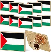 [SAFIGLE] Palestinian Shirt 12pcs Palestine Flag Pins Metal Alloy Palestinian Flag Brooch Pins Nation Pins Bulk Badge for Hat Clothing Backpack (0.98 x 0.67 Inch)