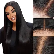 EARLR Hd 7X5 Glueless Lace Wig Pre Cut Glueless Lace Front Closure Straight 180% Density 32 Inch