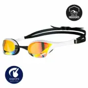 Arena Cobra Ultra Swipe Indoor Swimming Goggles, Yellow-Copper-White, Racing Swi