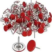 uxcell 200Pcs Push Pins, 11mmx13mm Round Flat Head Decorative Thumb Tacks Upholstery Tacks for Cork Board Office Wall Hangings, Red
