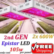 2PCS 600W Led Grow Light Full Spectrum Lamp Panel Plant Lights Hydroponic Bloom