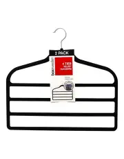 [BOXSWEDEN] 4 Tier Velvet Space Saving Clothes Hanger 2 Piece in Black