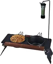 Raised Dog Bowl Stand, Portable Tall Dog Bowl Stand with Lamp Rack, Pet Travel Dishes for Car Show Mountaineering Travel Outdoor Indoor Cats
