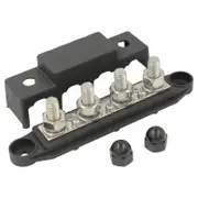 Switch Boss Positive/Negative 4 Gang M8 250A Bus Bar with Bolt-On Cover for 12v/24v Systems
