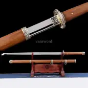 L6 Steel Chinese Tang Dynasty Dao 唐刀 Mirror Blade Brass Rosewood SheathFull Tang