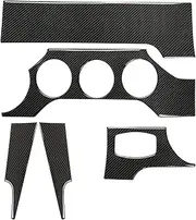 ATATNK Compatible for Mustang GT 2015-2021 Accessories Carbon Fiber Interior Car Dashboard Panel Cover Trim Sticker Decal Decoration Frame(A)