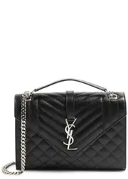 Saint Laurent Envelope Medium Leather Shoulder bag - Black ONE SIZE