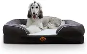 Laifug Large Orthopedic Premium Memory Foam Dog Bed, with Washable and Removable Suede Cover, Waterproof Liner and Non-Slip Bottom Protect The Dog Bed, Grey, Large(38''x30''x9''