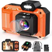 Upgraded 4K Digital Camera,HD 48MP 18X Zoom Anti Shake,Kid Camera with 32G Card,