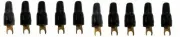 IMC Audio 10 Pack High Quality Gold 4 Gauge 5/16" Insulated Spade Terminal Black