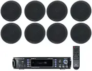 Rockville RPA60BT Home Theater Receiver Amp+(8) 5.25" Black Ceiling Speakers