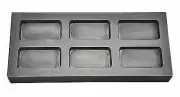 6-Cavity 1 Oz Troy Silver Rect Graphite Ingot Mold Melting Refining Cast Metal