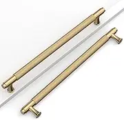 Coinkoly 10 Pack 9"(228mm) Champagne Bronze Cabinet Pulls Knurled Kitchen Cabinet Handles Drawer Pulls Brass Cupboard Hardware for Cabinets CK0029